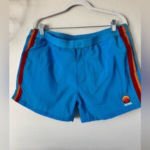 ZARA Retro Inspired Men’s Blue Swim Shorts with Stripes. Size XL